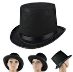 Yetişkin Boy Siyah Renk Keçe Sihirbaz Fötr Şapka