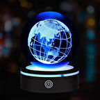 USB'li Dünya Tasarımlı Dönen Cam Küre