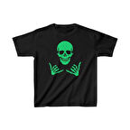 Unisex Çocuk Baskılı T-Shirt - Siyah