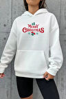 Merry Chrıstmas Sweatshirt & Hodie - Beyaz