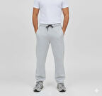 Erkek Üç iplik Kışlık Pamuklu Ovarsize Bağcıklı Düz Paça Cepli Eşofman Altı Spor Rahat Model - Gri