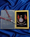 Seyhan Soylu Shop - Özel Tasarım Kitap Kutulu Kadın Bakır Takı Seti Ve Tesbih Kombini - Kolye Küpe Bileklik Yüzük 5 Parça Otantik Şık Hediyelik - Doğum Günü Yıl Dönümü Anneler Günü