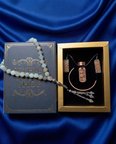 Seyhan Soylu Shop - Özel Tasarım Kitap Kutulu Kadın Bakır Takı Seti Ve Tesbih Kombini - Kolye Küpe Bileklik Yüzük 5 Parça Otantik Şık Hediyelik - Doğum Günü Yıl Dönümü Anneler Günü