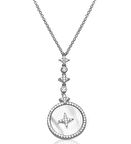 Monemel Gümüş Sedef Madalyon (Uzun Zincirli Ayarlanabilir)