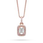 Monemel Swarovski Taşlı Baget Kolye (Altın Kaplama)