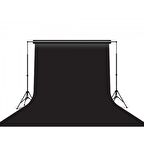 Gdx Seyyar Kağıt Sonsuz Stüdyo Fon Perde (Black/Siyah) 2.70x11 Metre