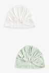 Next Baby % 100 Pamuklu Adaçayı Yeşili Çiçek Desenli 3’li Şapka