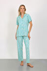 Nisanca Kısa Kollu Milan Gömlek Pijama Takımı- Genç Anne Serisi
