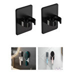 Microcase  Yapışkanlı Duvara Monte Tarak Fırça Tutucu Askılık- SİYAH AL4941 2 Adet