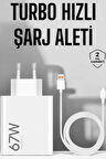 Şarj Aleti 67W Hızlı Şarj Turbo Type-C Uyumlu Şarj Adaptörü Kablosu