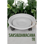 HSNET Tekerlekli Saksı Altığı 37 CM BEYAZ