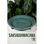 HSNET Tekerlekli Saksı Altığı 37 CM YEŞİL