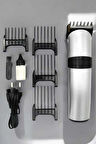 4 Taraklı Profesyonel Şarjlı Saç ve Sakal Kesme Tıraş Makinesi Seti