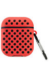 Airpods 2 (2.nesil) Spor Delikli Kılıf - Kırmızı-Siyah-(5796)