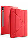 Samsung Galaxy X510 Tab S9 FE 11 Kılıf Kalemlikli Mars Tablet Kılıfı - Kırmız