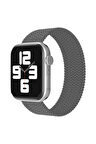 Apple Watch 42mm Ayarlı Solo Silikon Kordon - Gri-(5796)