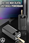 Powerbank 60.000 Mah Hızlı Şarj 4 Çıkışlı Uzun Şarj Süreli Dijital Göster