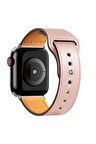 Apple Watch 38mm KR415 Luaz Deri Kordon - Pembe-(5796)