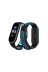Xiaomi Mi Band 6 Spor Delikli Kordon - Siyah-Mavi-(5796)