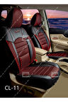 QUALİTY Petek Kumaş bordo-siyah Deri ORTAPEDİK Oto Kılıfı