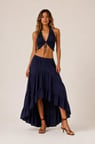 Asimetrik Kesim Boho Maxi Etek