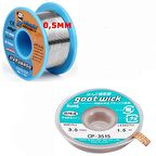 Mchanic Soldering Lehim Teli 0,5Mm Ve Lehim Emme Teli Seti cp3515 İKİLİ