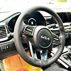 DİKİŞLİ DİREKSİYON KILIFI NOKTALI DERİ GRİ DİKİŞLİ KİA XCEED İÇİN