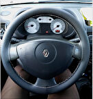 DİKİŞLİ DİREKSİYON KILIFI NOKTALI DERİ GRİ DİKİŞLİ RENAULT CLİO 2007 SONRASI İÇİN