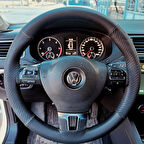 DİKİŞLİ DİREKSİYON KILIFI KARBON / NOKTA DERİ SİYAH DİKİŞLİ VOLKSWAGEN JETTA İÇİN