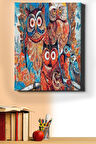 Sayılarla Boyama Seti Kasnaklı Baykuş Ailesi 60 X 75 Cm