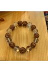 Rudraksha(rudrakşa)tohumu Ve Kristal Kuvars Bileklik