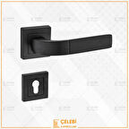 NERGİS KOL KARE ROZETLİ SİYAH YALE KAPI KOLU 