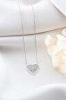 925 Ayar Gümüş Zirkon Taşlı Kalp Kolye (SILVER)