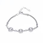 Baget Taşlı 925 Ayar Gümüş Kadın Bileklik