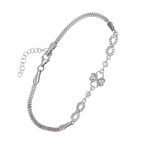 Yonca Sonsuzluk Kalp Model Zirkon Taşlı 925 Ayar Gümüş Kadın Bileklik 