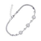 Kalp Model-2 Zirkon Taşlı 925 Ayar Gümüş Kadın Bileklik