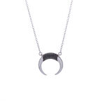 925 Ayar Gümüş Ters Hilal Kolye