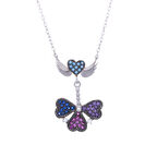 925 Ayar Gümüş Kalpli Melek Kanadı Kolye