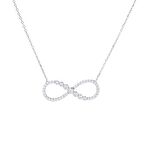 Sonsuzluk Model-1 Zirkon Taşlı 925 Ayar Gümüş Kadın Kolye