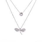 Tektaş Yusufçuk Model Zirkon Taşlı 925 Ayar Gümüi Kadın İkili Kolye