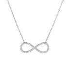 Sonsuzluk Küçük Model Zirkon Taşlı 925 Ayar Gümüş Kadın Kolye