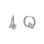 Tektaş Model 925 Ayar Gümüş Zirkon Taşlı Kadın Halka Küpe