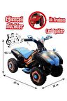 Müzikli ve Led Işıklı Akülü Atv 6v Ranger Siyah-Mavi