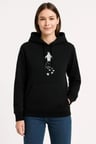 Nihilist Penguen Temalı Oversize Kapüşonlu Sweatshirt - Siyah