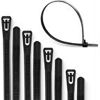 Microcase Yeniden Kullanılabilir Bağcık Kablo Eşya Sabitleme Düzenleme Bağı 20cm 5 ADET - SİYAH AL5254