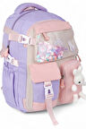 Relaxion 2175-1460 İthal Kore Tarzı Unisex Çocuk İlkokul Sırt Çantası - NKT02175-lila-TEKEBAT