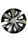 Fiat Brava Uyumlu 15 Inç Piano Black Siyah Beyaz Renkli Jant Kapağı 4 Adet