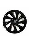 Peugeot 308 Uyumlu 15 Inç 4 Adet Piano Black Siyah Jant Kapağı Takımı