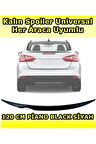 Spoiler Universal Her Sedan Araca Uyumlu Piano Black 120 Cm Siyah Uyumlu