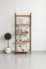 Nilamu Çam 65 Cm Kitaplık , Metal Aksamlı, Organizer, Ofis, Ev, 65*170*34 Cm